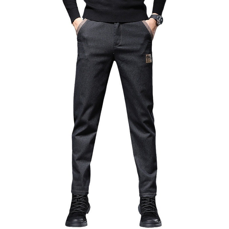 Embroidery Trend Slim Straight Pants Men - Nyaabs