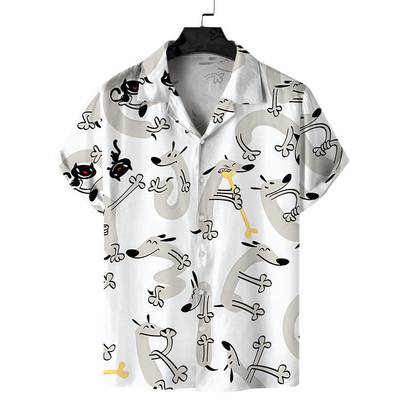 Men's Creative Digital Printing Casual Beach Shirt nyaabs.com