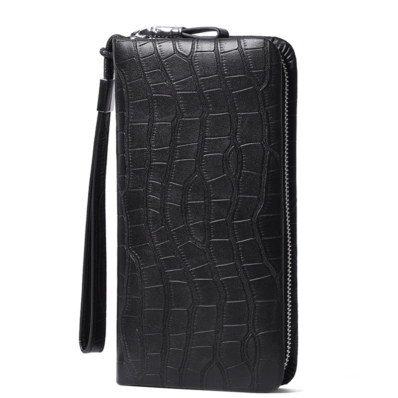 Men's Leather Long Zipper Multiple Card Slots Wallet - Nyaabs