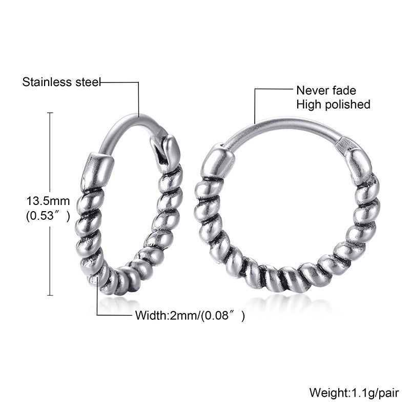 Titanium Steel Earrings Retro Men - Nyaabs