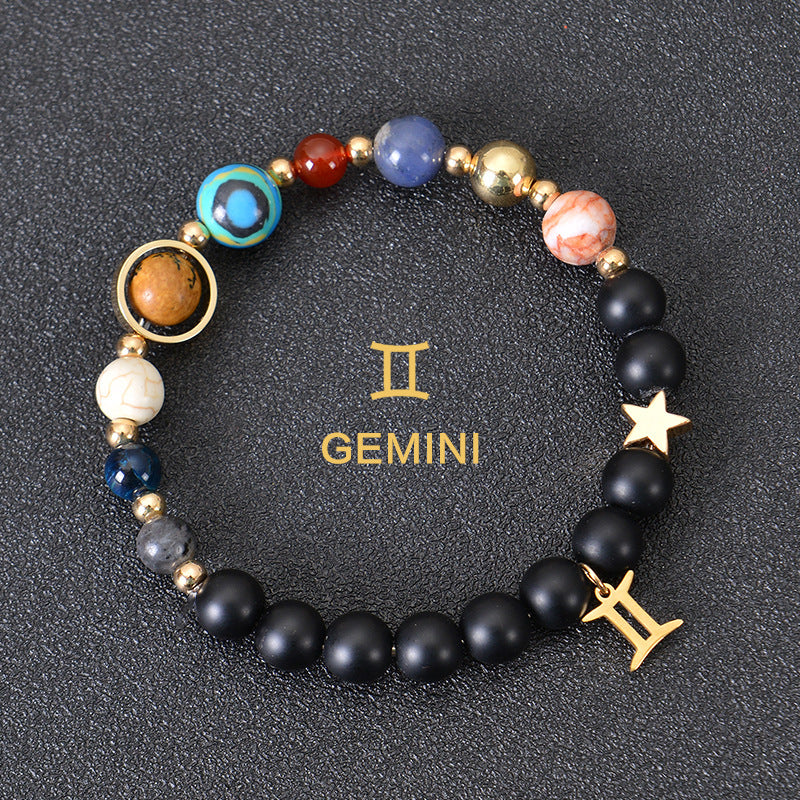 Eight Planets Twelve Constellations Bracelets Frosted Stone Beaded Bracelet nyaabs.com