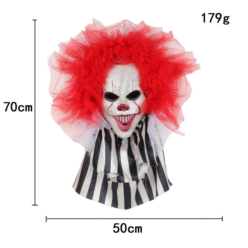 Halloween Horror Clown Wreath Door Hanging Wreath Decoration Wall Hanging Clown Ghost Festival Halloween Party Supplies Home Decor - Nyaabs