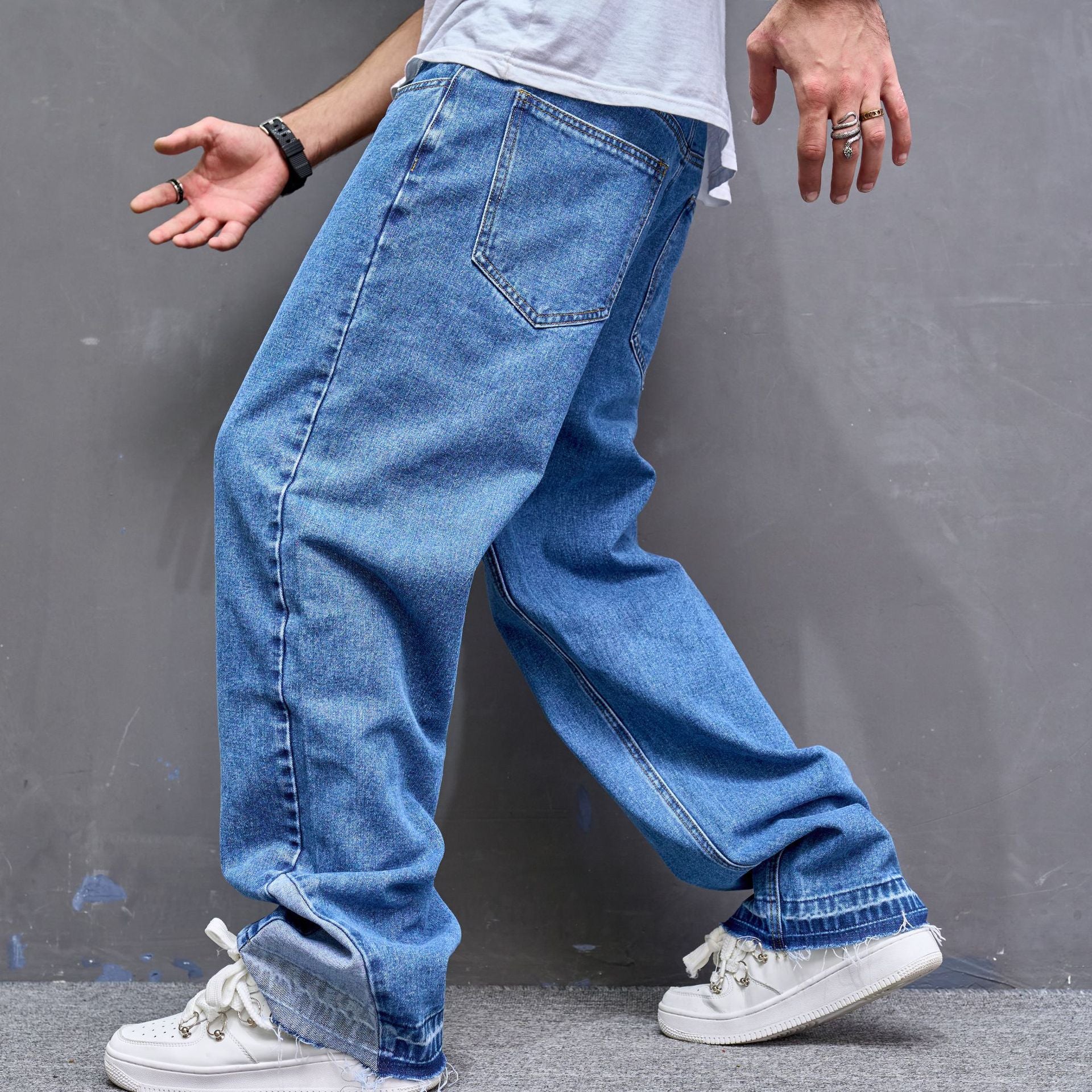 Vintage Casual Jeans Men American Style Trend - Nyaabs