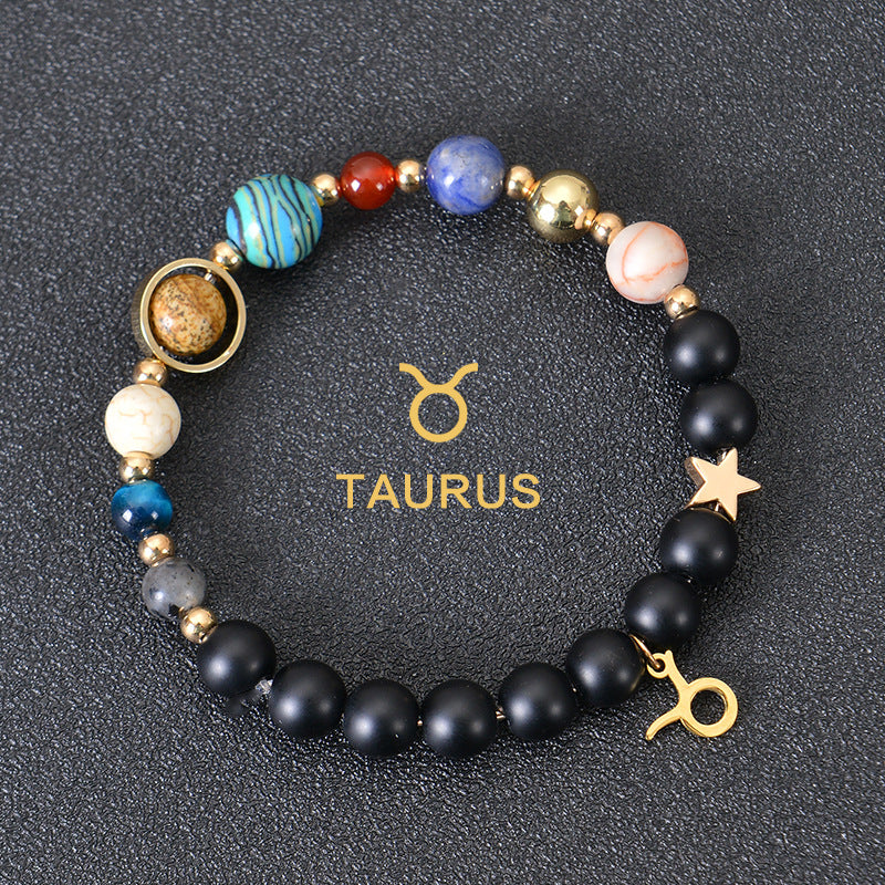 Eight Planets Twelve Constellations Bracelets Frosted Stone Beaded Bracelet nyaabs.com