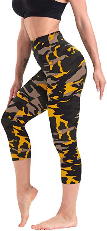 Slimming Cropped Pants High Waist Print Leggings - Nyaabs