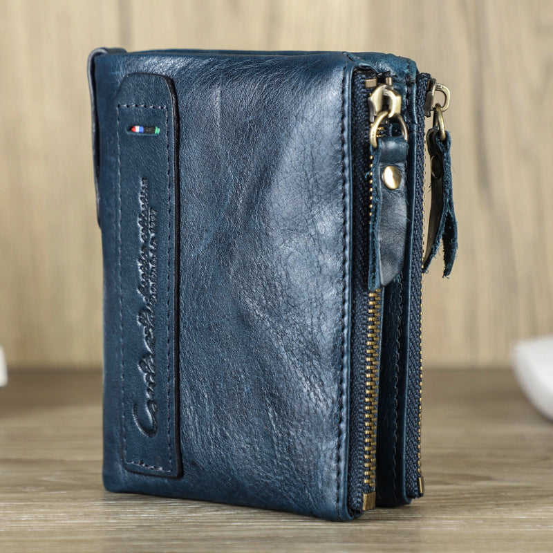 Genuine Leather Men's Short Chic Coin Purse nyaabs.com