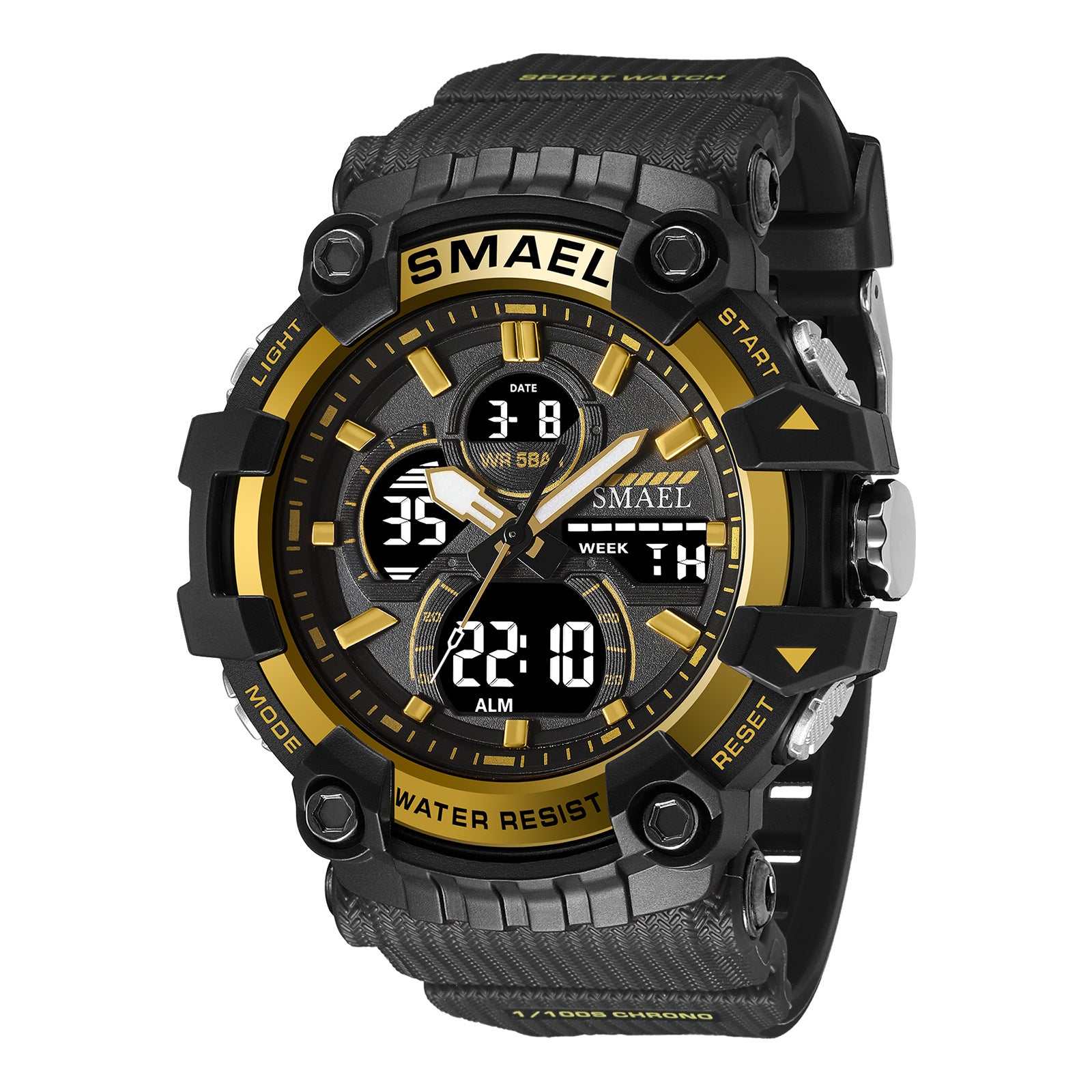 Double Display Digital Waterproof Luminous Men's Watch - Nyaabs