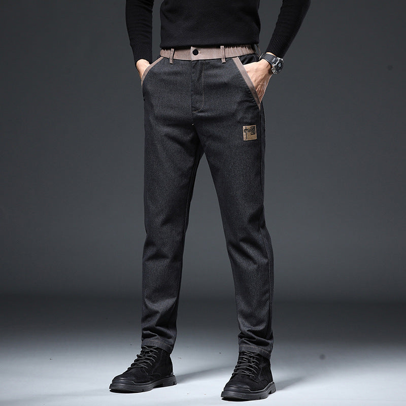 Embroidery Trend Slim Straight Pants Men - Nyaabs