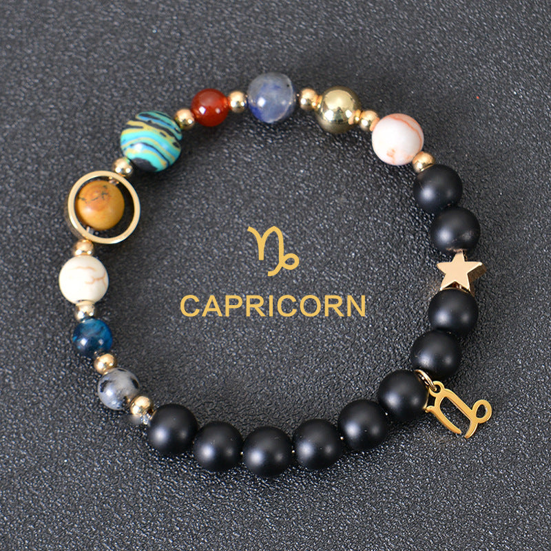 Eight Planets Twelve Constellations Bracelets Frosted Stone Beaded Bracelet nyaabs.com