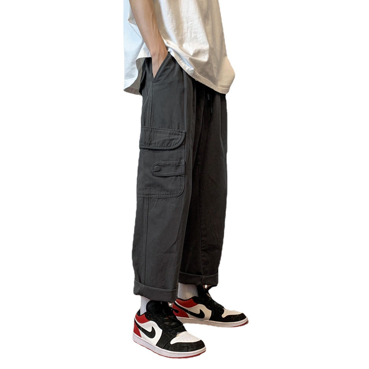 Army Green Overalls Men's Summer Thin Straight Japanese Pants nyaabs.com