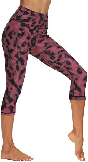 Slimming Cropped Pants High Waist Print Leggings - Nyaabs