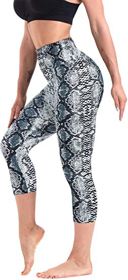 Slimming Cropped Pants High Waist Print Leggings - Nyaabs