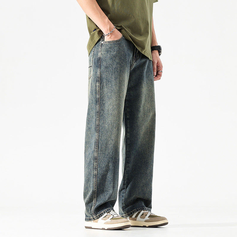 Men's Loose And Simple Solid Color Jeans - Nyaabs