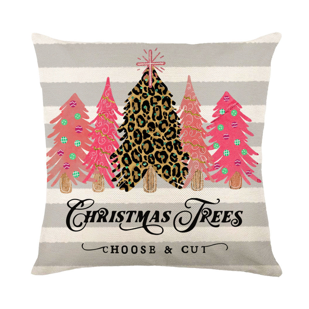 Christmas Decorations Pillow Covers Sofa Square Throw Pillow Cases Stamping Snowflake Waist Cushion Cover Home Bed Decor - Nyaabs