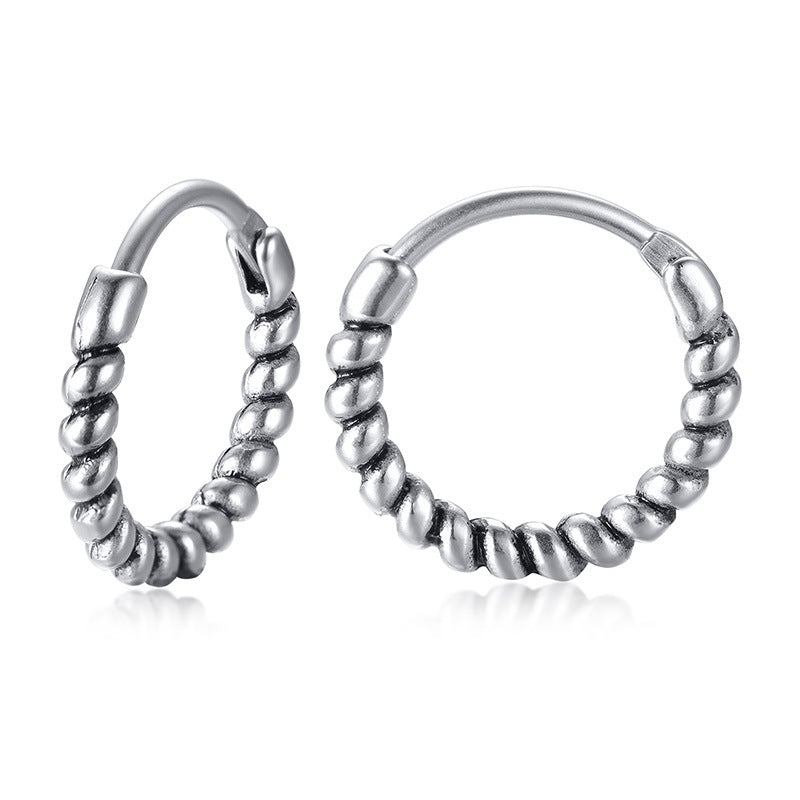 Titanium Steel Earrings Retro Men - Nyaabs