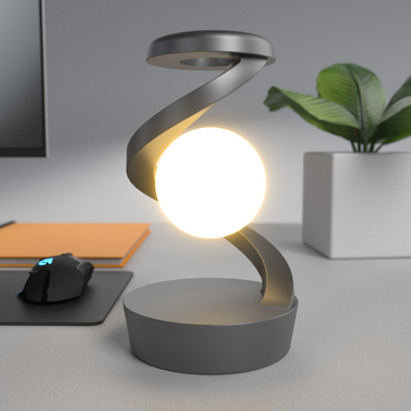 Rotating Moon Desk Lamp With Phone Wireless Charging Sensor Control Table Lamps Decorative Desktop Lamp Small Night Lamp Home Decor - Nyaabs