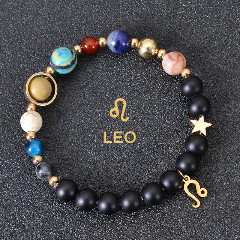 Eight Planets Twelve Constellations Bracelets Frosted Stone Beaded Bracelet nyaabs.com