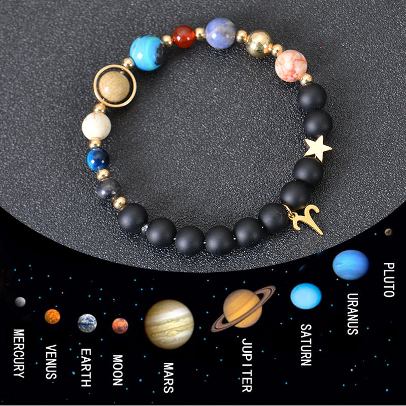 Eight Planets Twelve Constellations Bracelets Frosted Stone Beaded Bracelet nyaabs.com