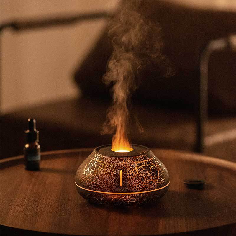 New Humidifier Colorful Simulation Flame Aroma Diffuser Desktop Creativity Humidifier For Home Room - Nyaabs