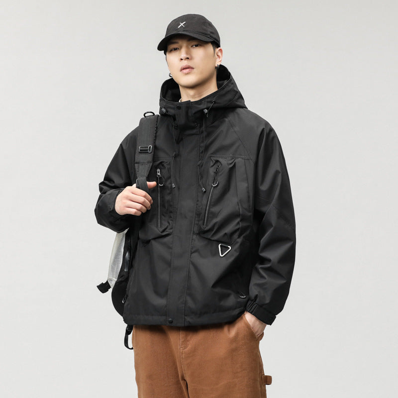 Three-proof Shell Jacket Hooded Jacket Men's Outdoor Work Clothes Jacket nyaabs.com