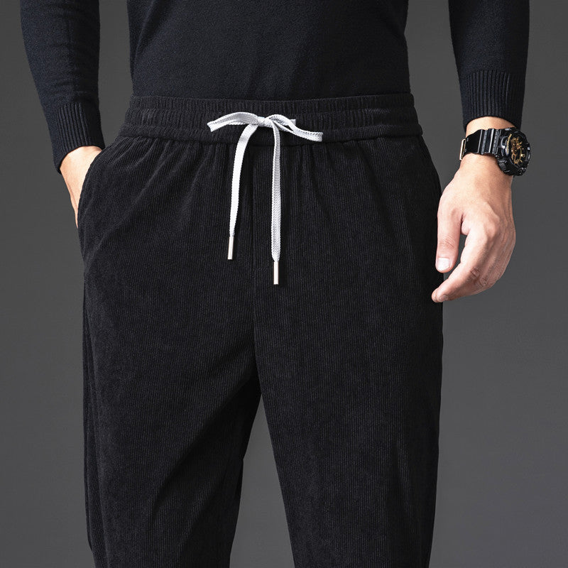 Corduroy Casual Pants Men's Loose, Comfortable, Soft And Breathable Youth Straight-leg Pants nyaabs.com