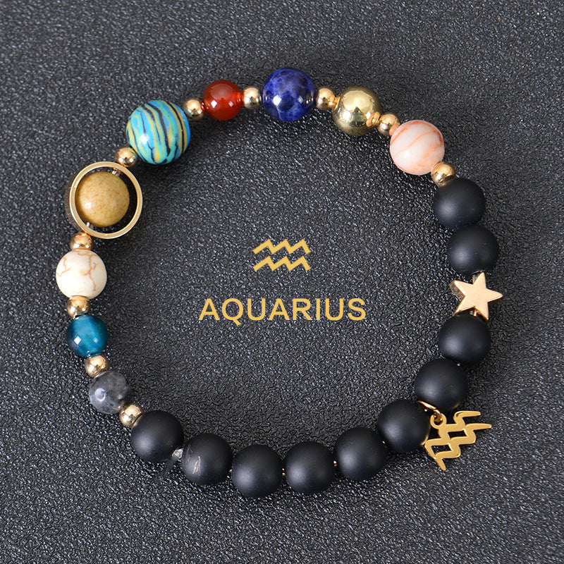 Eight Planets Twelve Constellations Bracelets Frosted Stone Beaded Bracelet nyaabs.com