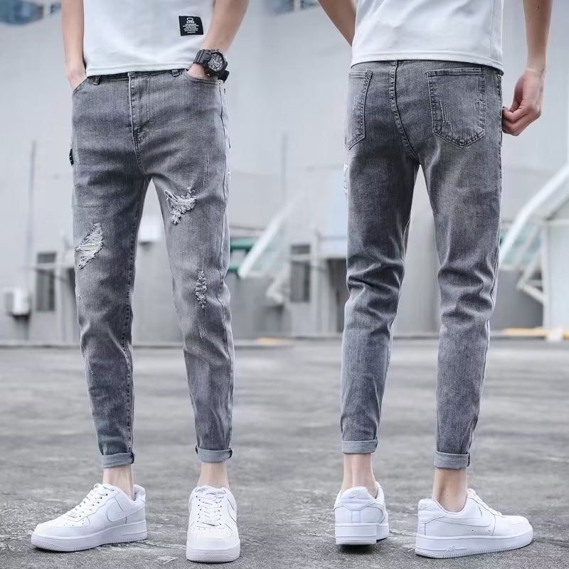 Stretch Ankle Length Casual Pants Men - Nyaabs