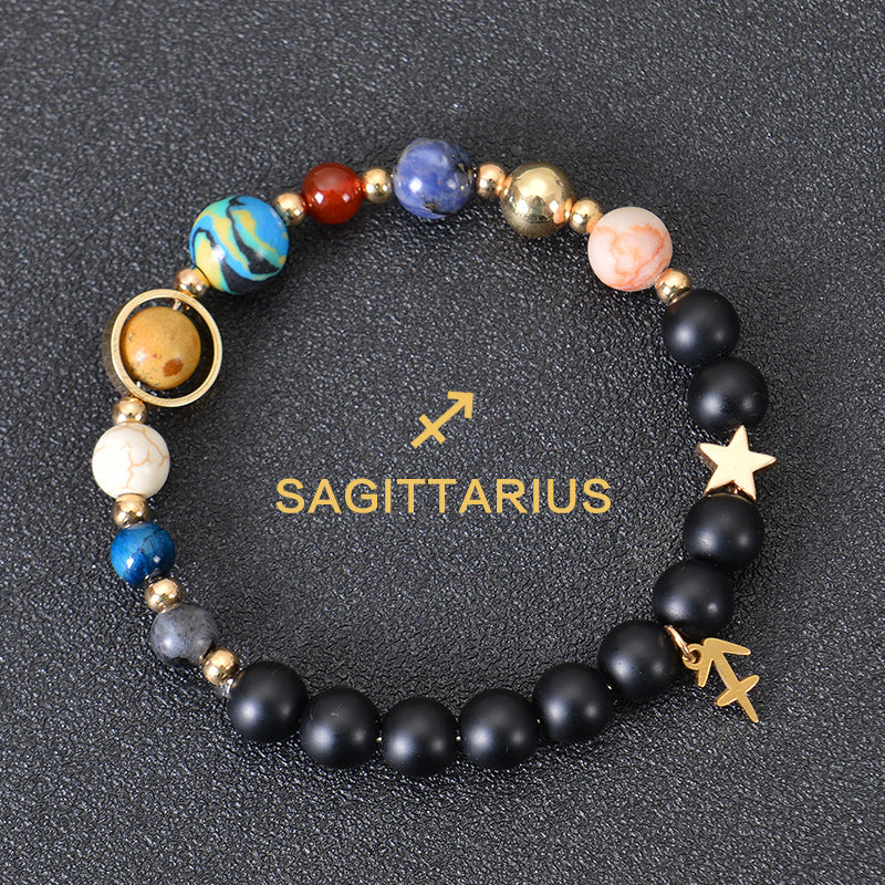 Eight Planets Twelve Constellations Bracelets Frosted Stone Beaded Bracelet nyaabs.com