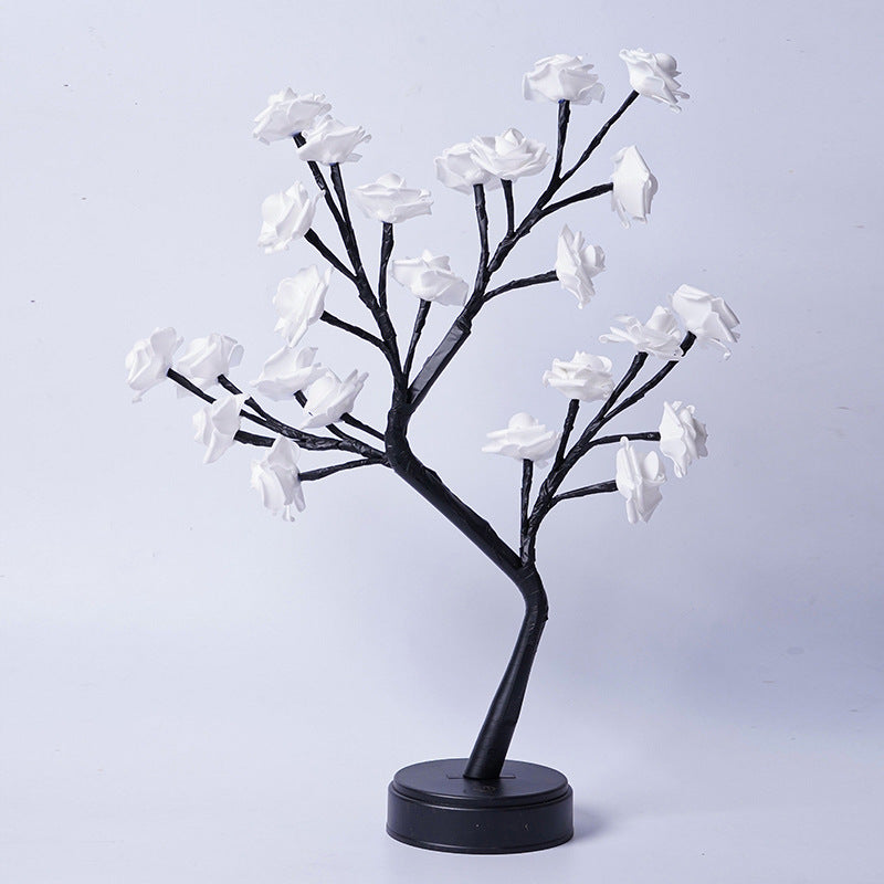 Table Lamp Flower Tree Rose Lamps Fairy Desk Night Lights USB Operated Gifts For Wedding Valentine Christmas Decoration - Nyaabs