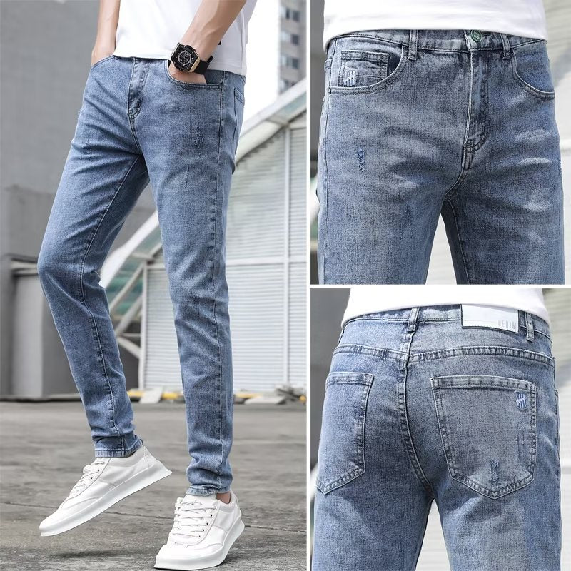 Light-colored Jeans Men's Korean-style Stretch - Nyaabs