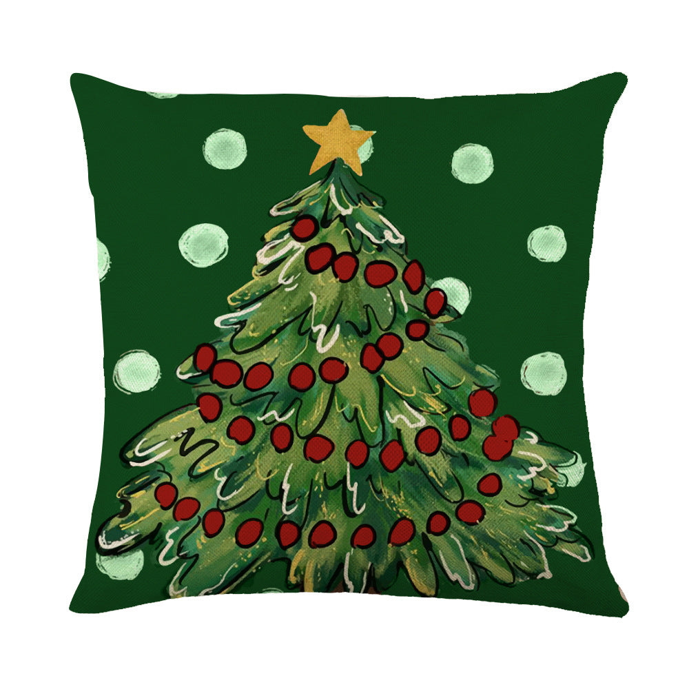 Christmas Decorations Pillow Covers Sofa Square Throw Pillow Cases Stamping Snowflake Waist Cushion Cover Home Bed Decor - Nyaabs