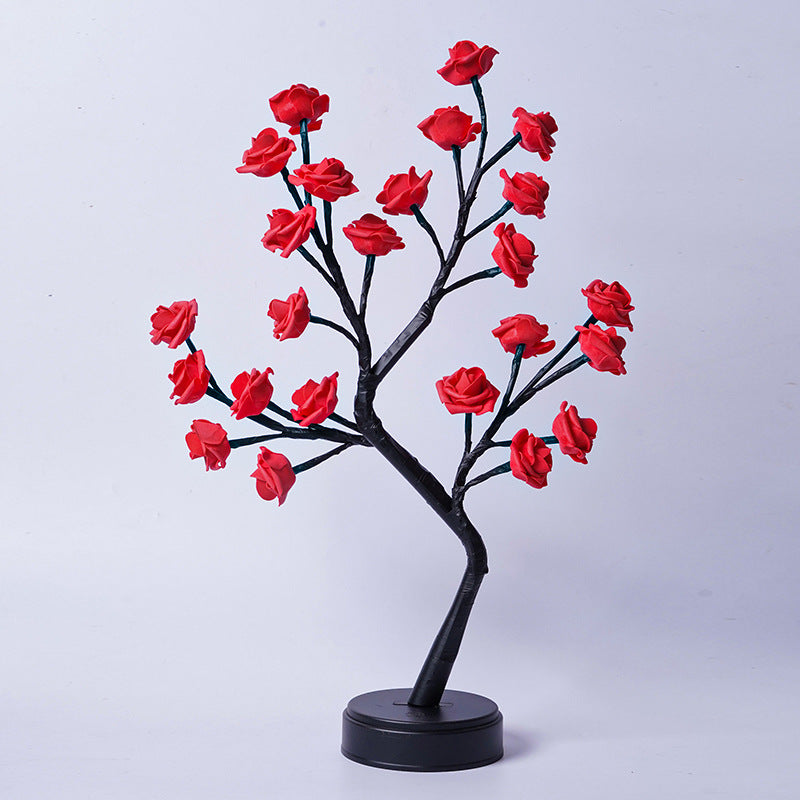 Table Lamp Flower Tree Rose Lamps Fairy Desk Night Lights USB Operated Gifts For Wedding Valentine Christmas Decoration - Nyaabs