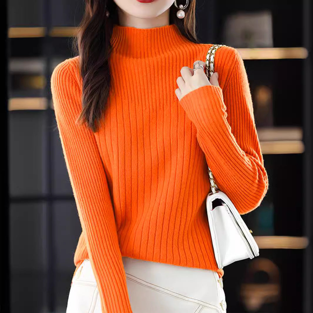 Knitted Fashion Slimming Knitted Bottoming Shirt Women's Long Sleeve nyaabs.com