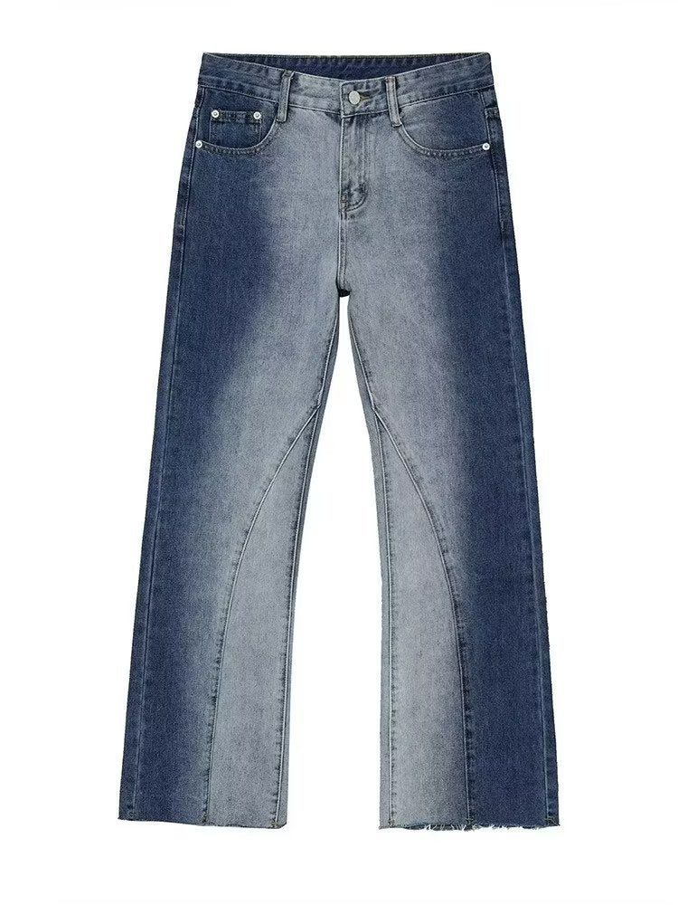 Retro Gradient Jeans Loose Flared Pants - Nyaabs