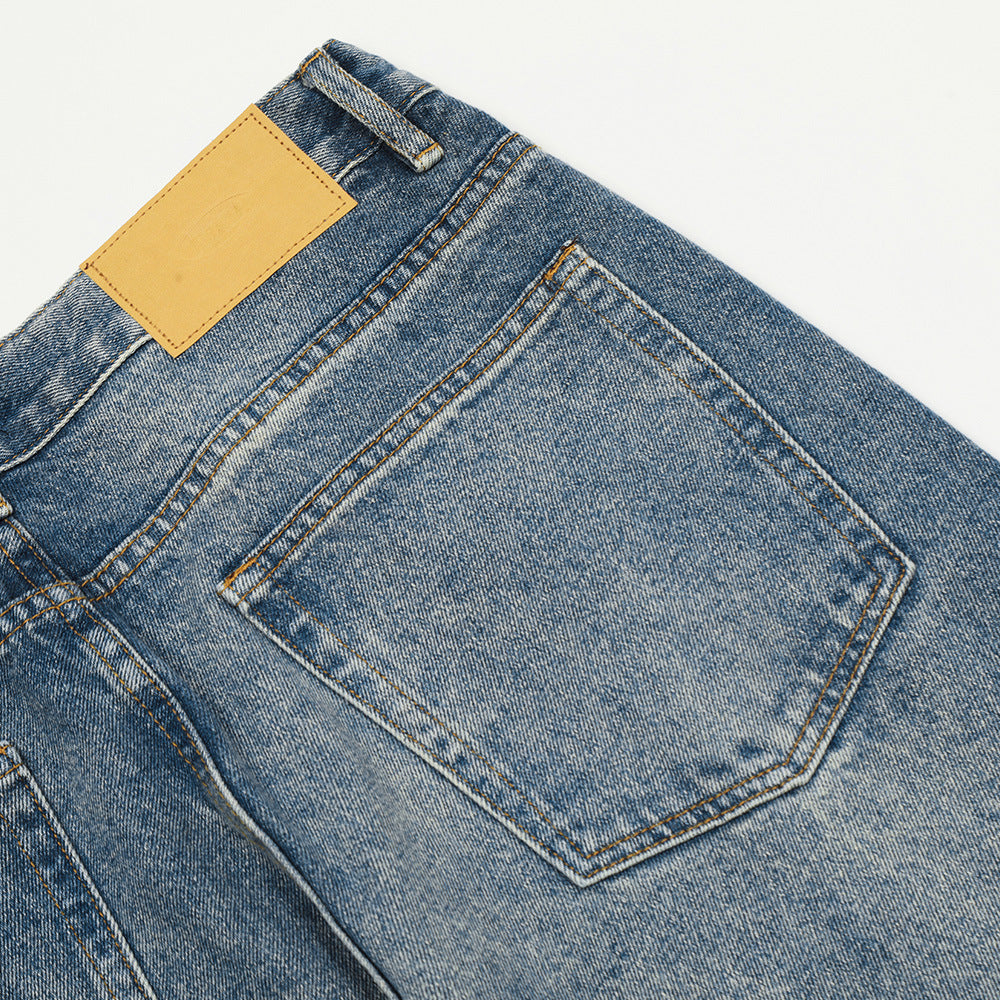 Washed Wide-leg Jeans Men's Loose - Nyaabs