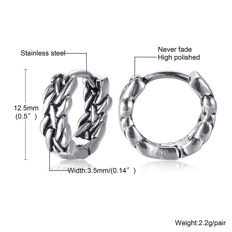 Titanium Steel Earrings Retro Men - Nyaabs