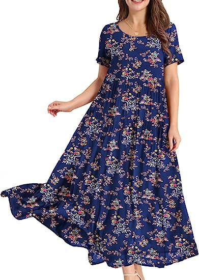 Casual And Comfortable Pleated Loose Floral Dress nyaabs.com