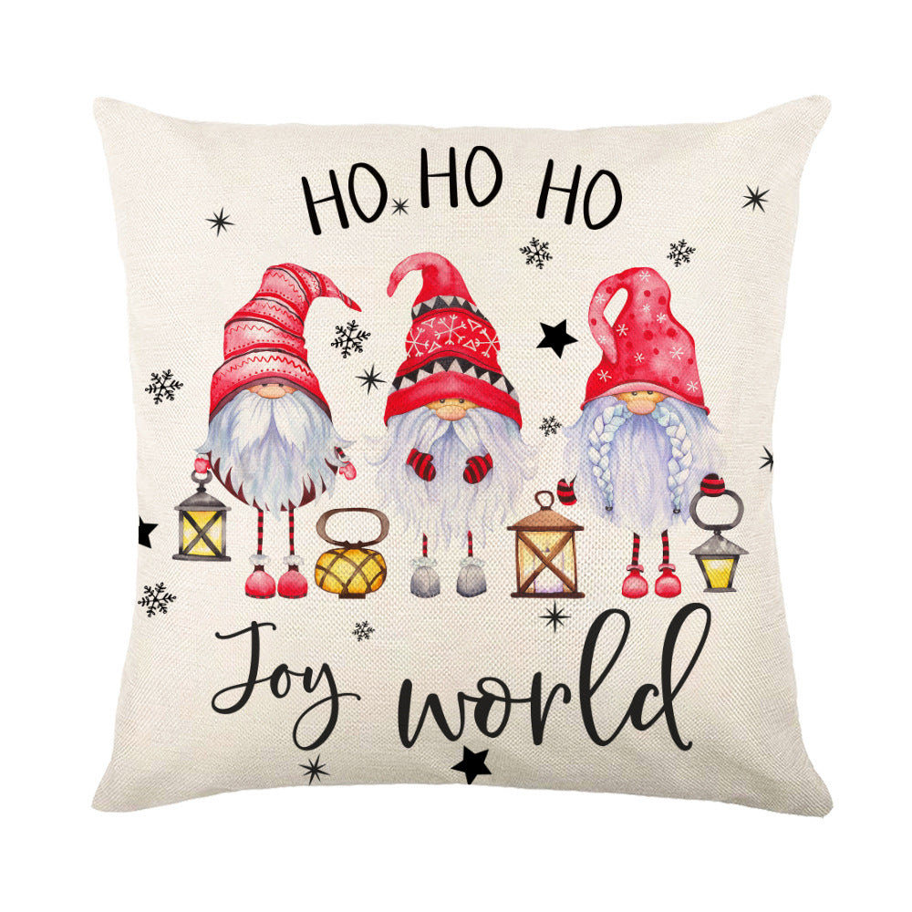 Christmas Decorations Pillow Covers Sofa Square Throw Pillow Cases Stamping Snowflake Waist Cushion Cover Home Bed Decor - Nyaabs