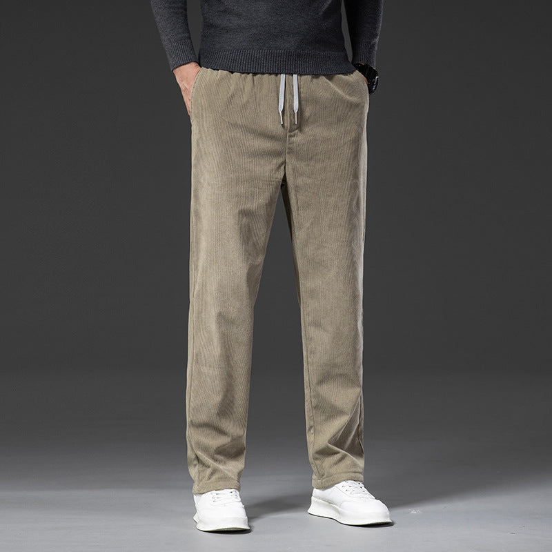 Corduroy Casual Pants Men's Loose, Comfortable, Soft And Breathable Youth Straight-leg Pants nyaabs.com