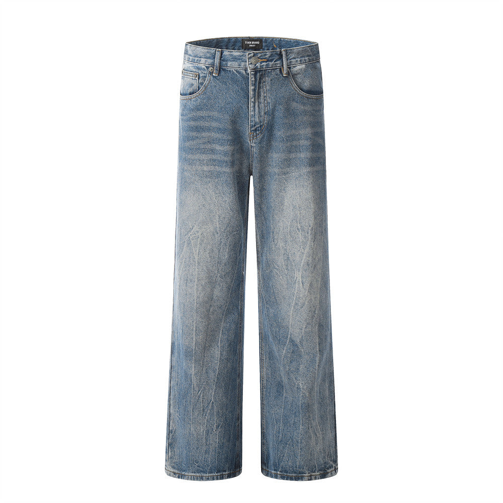 Washed Wide-leg Jeans Men's Loose - Nyaabs