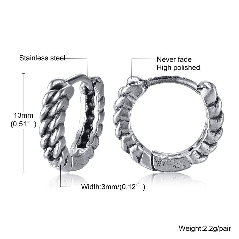 Titanium Steel Earrings Retro Men - Nyaabs