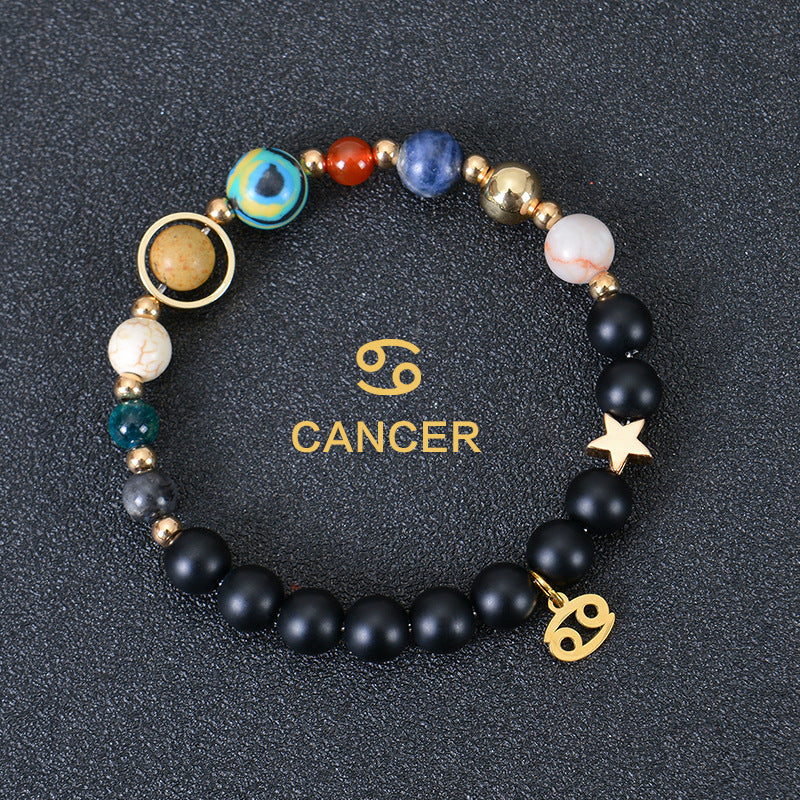 Eight Planets Twelve Constellations Bracelets Frosted Stone Beaded Bracelet nyaabs.com