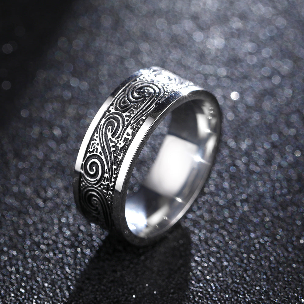 Titanium Steel Retro Men Ring - Nyaabs