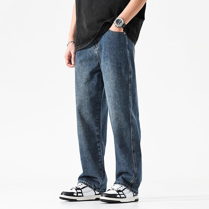 Men's Loose And Simple Solid Color Jeans - Nyaabs