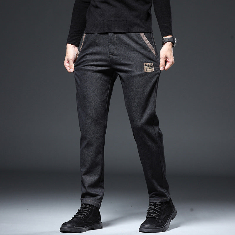 Embroidery Trend Slim Straight Pants Men - Nyaabs