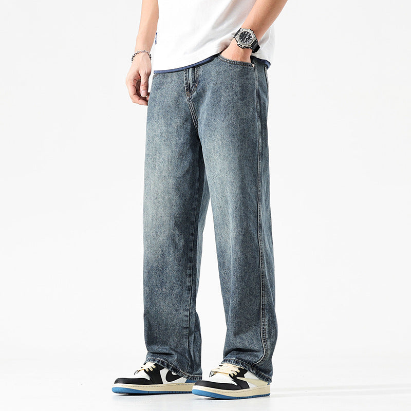 Men's Loose And Simple Solid Color Jeans - Nyaabs