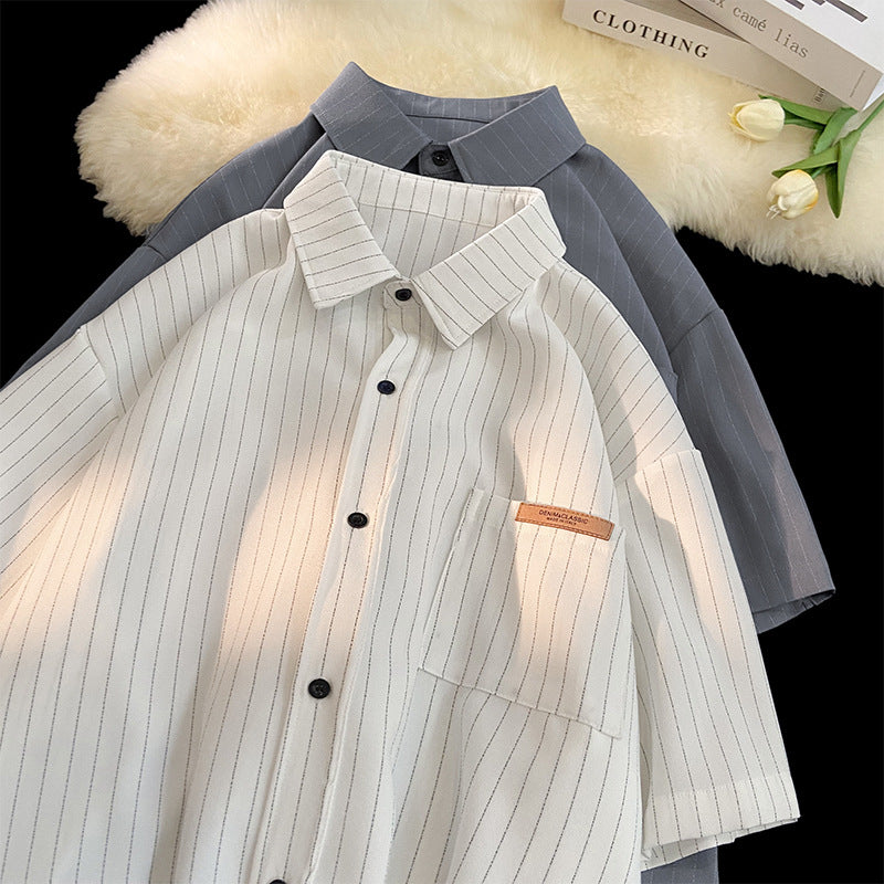 High-grade Striped Shirt Casual Loose Thin Coat nyaabs.com