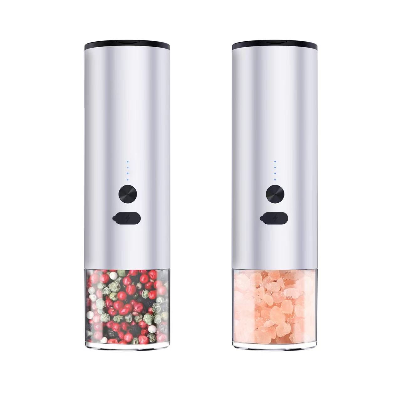 Electric Food Corn Soybean Salt And Pepper Grinder Mill Machine Rechargeable Electric Pepper And Salt Grinder Set With LED Kitchen Gadgets - Nyaabs