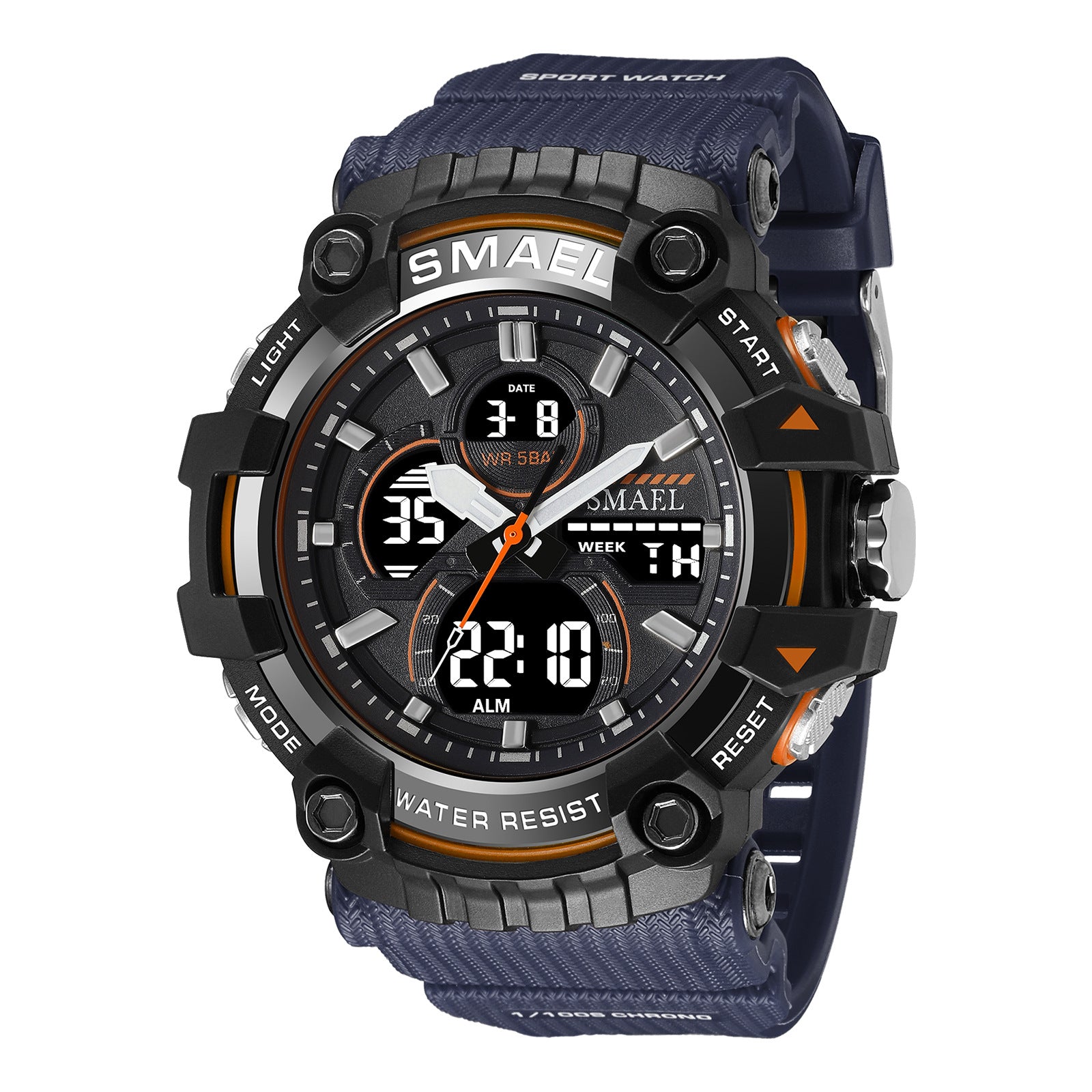 Double Display Digital Waterproof Luminous Men's Watch - Nyaabs