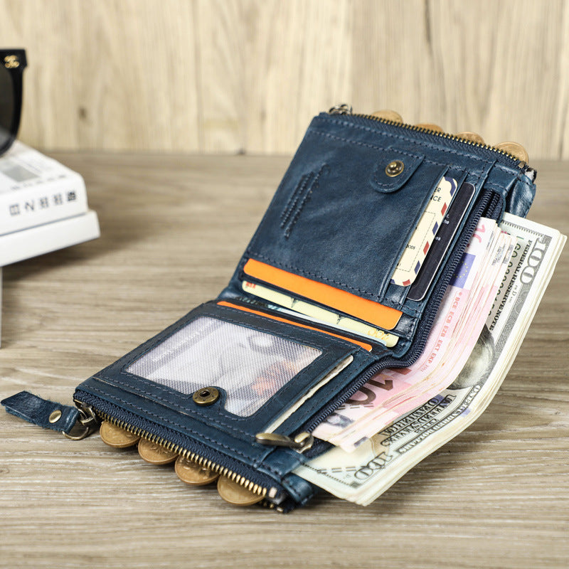 Genuine Leather Men's Short Chic Coin Purse nyaabs.com